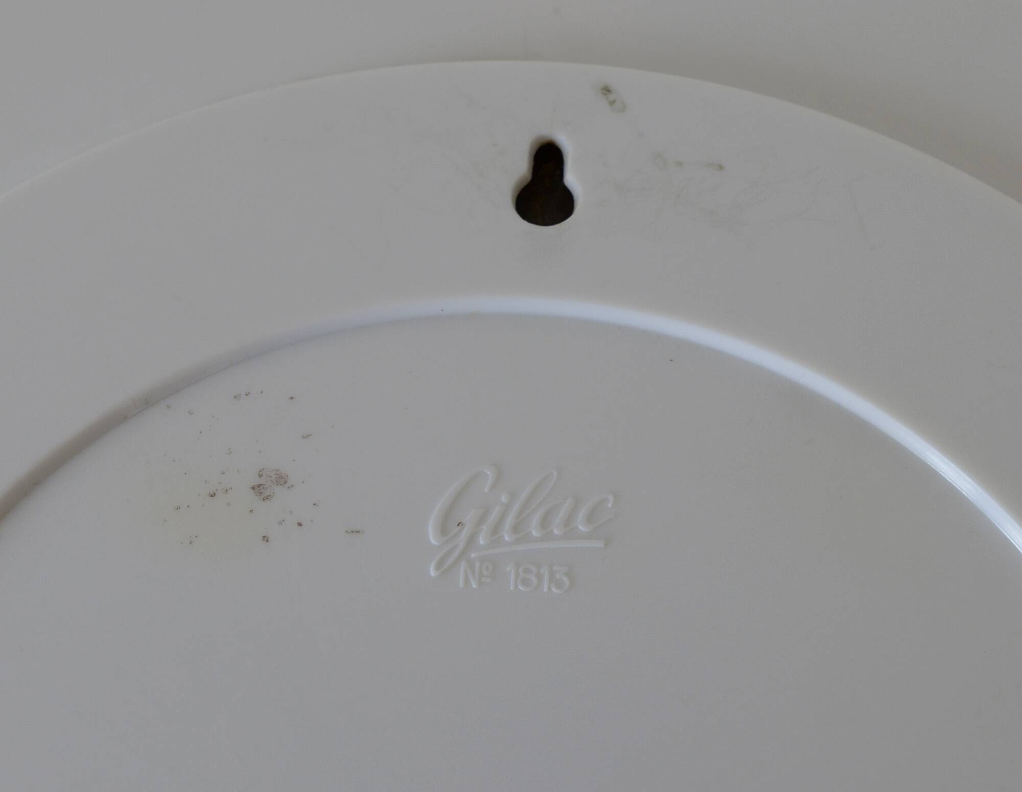 Miroir vintage : plastique blanc, Gilac France, années 1970