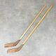 Pair of vintage wood hockey sticks