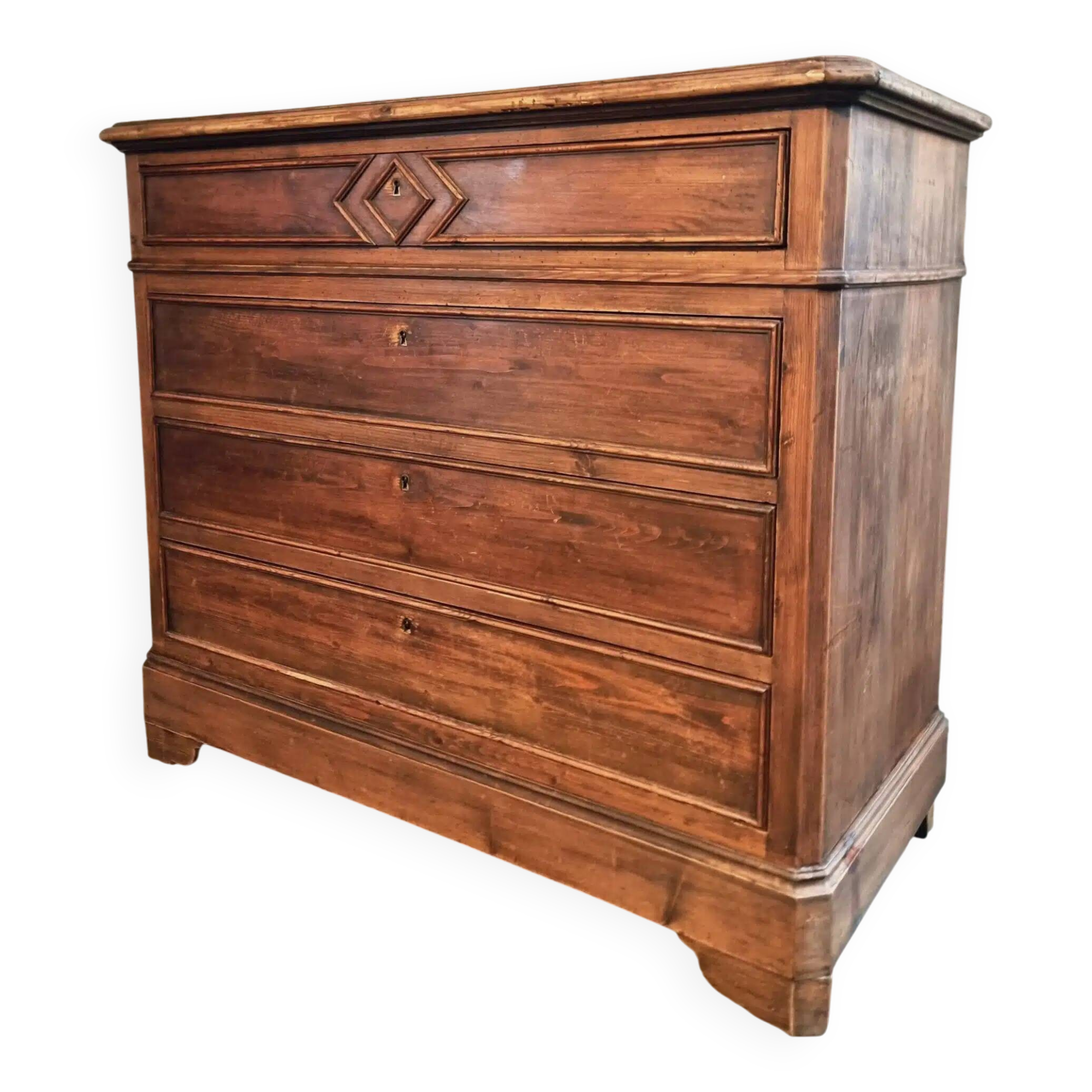 Antique French pine chest of drawers, early 1900s