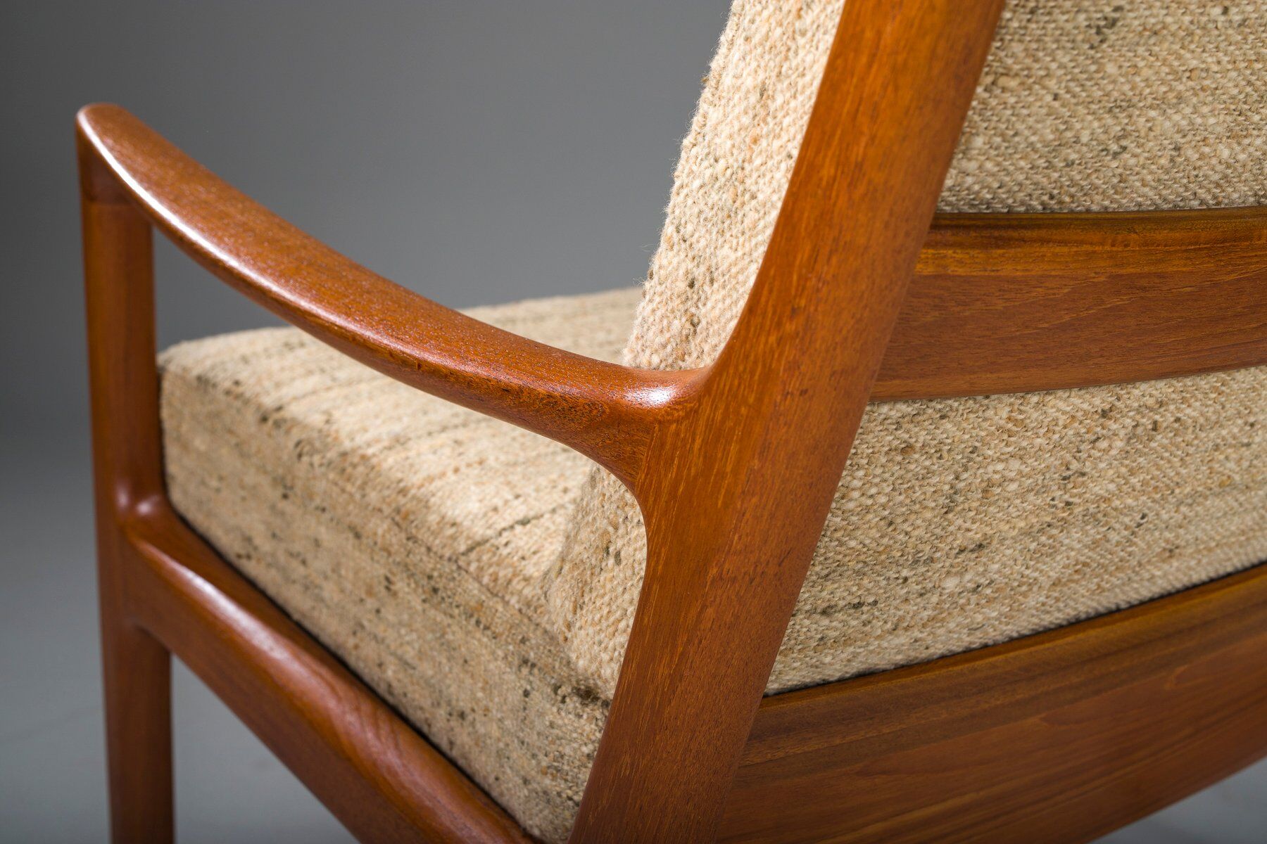 Ensemble de fauteuil à dossier haut et ottoman Senator en teck par Ole Wanscher pour Poul Jeppesen Collectors, Cado, années 1960