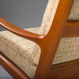 Ensemble de fauteuil à dossier haut et ottoman Senator en teck par Ole Wanscher pour Poul Jeppesen Collectors, Cado, années 1960