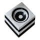 Cendrier vintage en marbre - illusion d’optique rayée noir et blanc - Art déco Italie années 1930