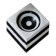Cendrier vintage en marbre - illusion d’optique rayée noir et blanc - Art déco Italie années 1930