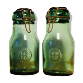 2 jars in vintage glass durfor