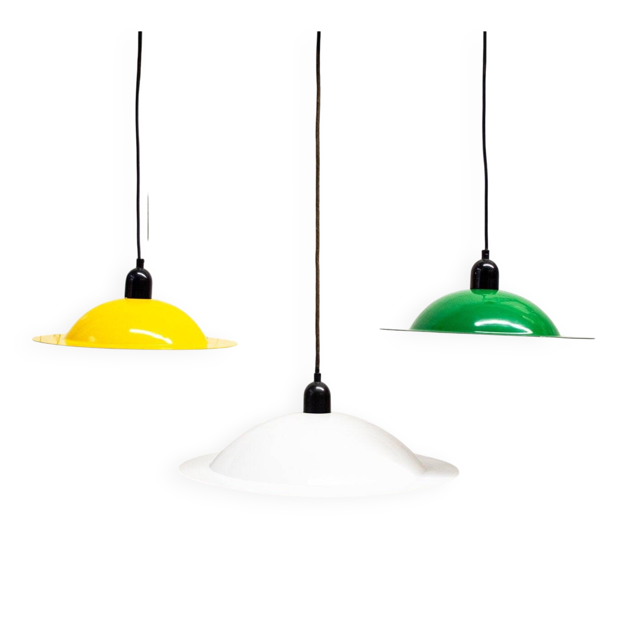 Lampades Lampiatta enamelled by Jonathan De Pas & Donato Durbino & Paolo Lomazzi for Stilnovo, 1971, set of 3.