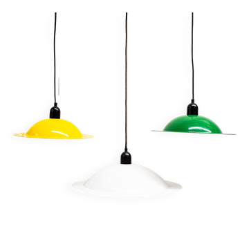 Lampades Lampiatta enamelled by Jonathan De Pas & Donato Durbino & Paolo Lomazzi for Stilnovo, 1971, set of 3.