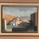Original Swedish Oil On Canvas – "Bergsby" By Stig Wernheden