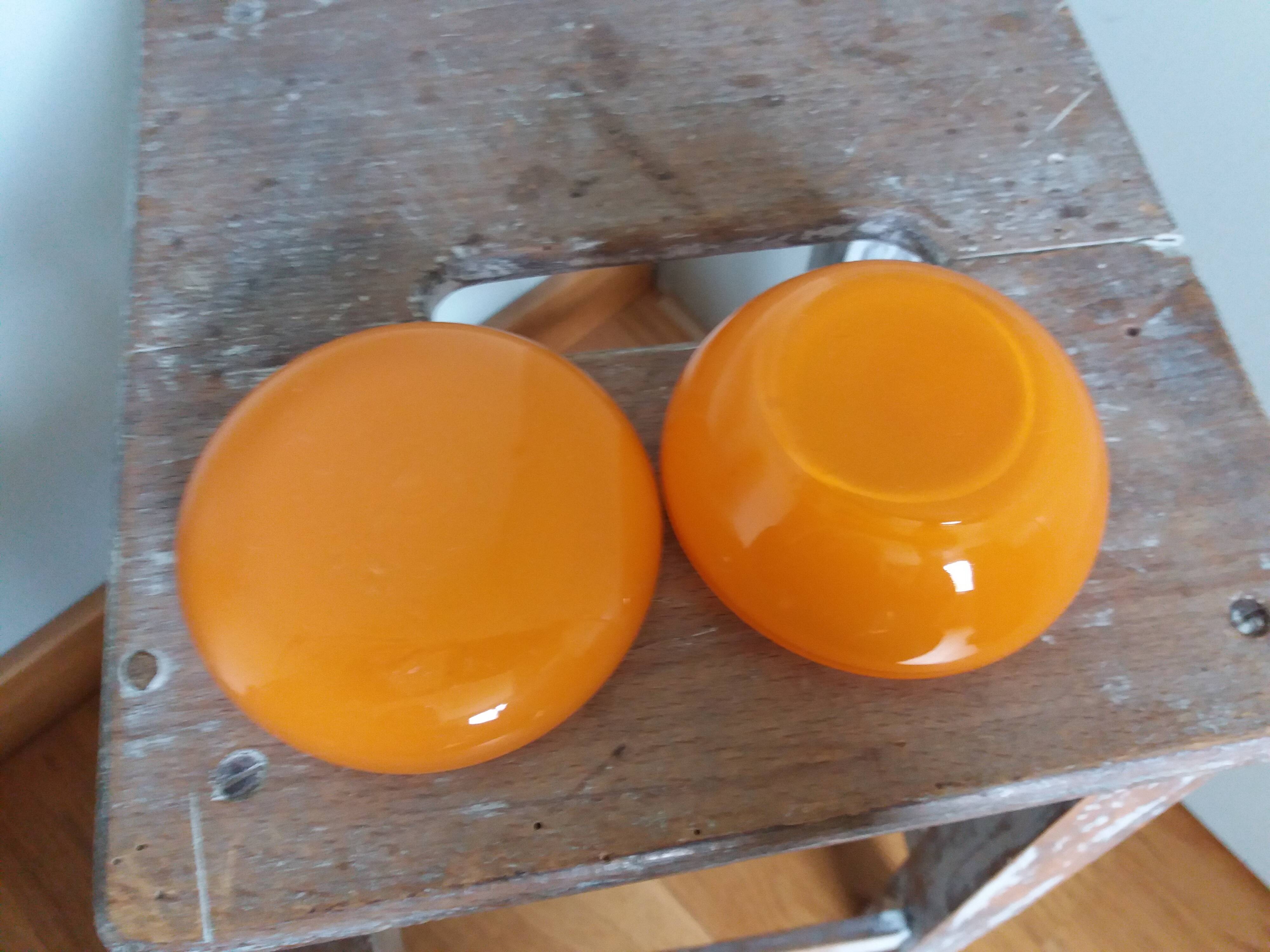 Orange glass candy box from the 70s