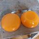 Orange glass candy box from the 70s