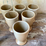 Set of 6 stoneware mazagrans