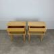 Paire de tables de chevet vintage années 60, bois blond