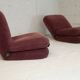 Pair of "eggplant" armchairs, France, circa 1970