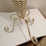 Umbrella holder in metal and wicker decor floral