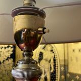 Table lamp Empire style chrome metal 1970