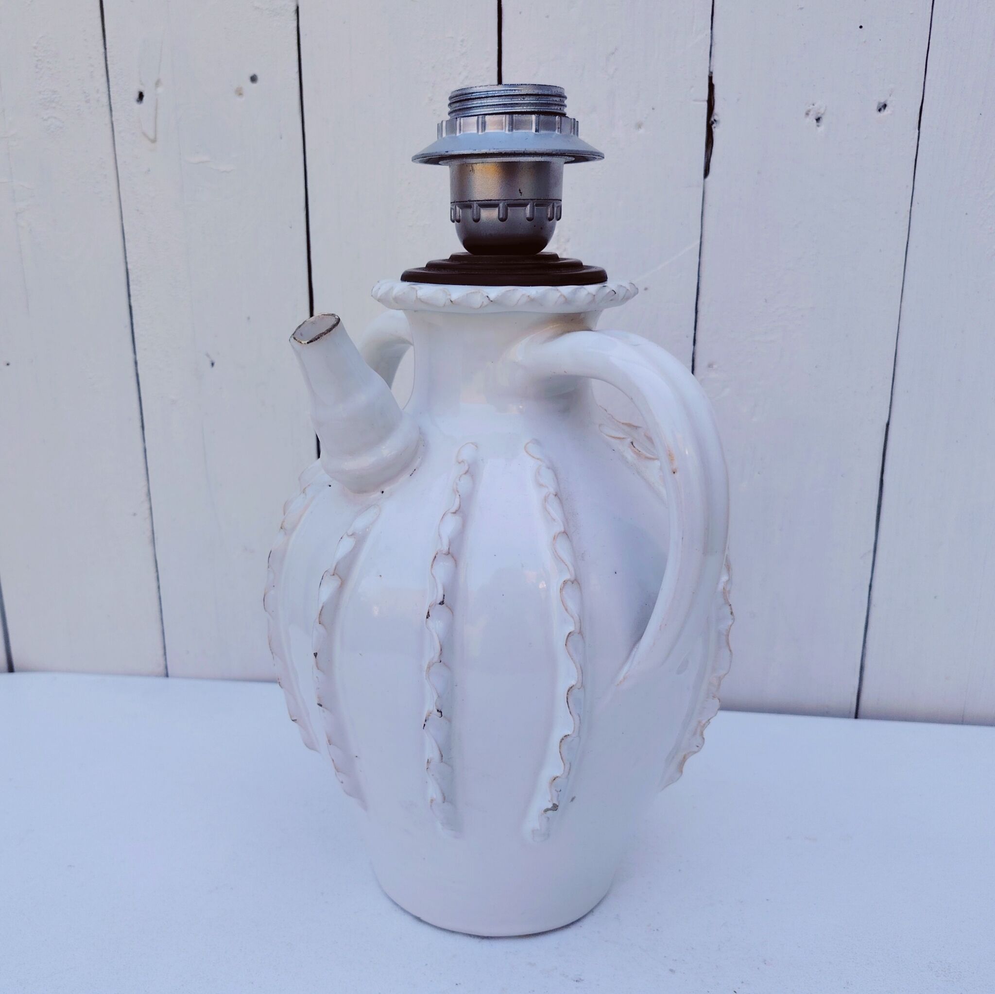 Lamp base, Malicorne jug, Emile Tessier