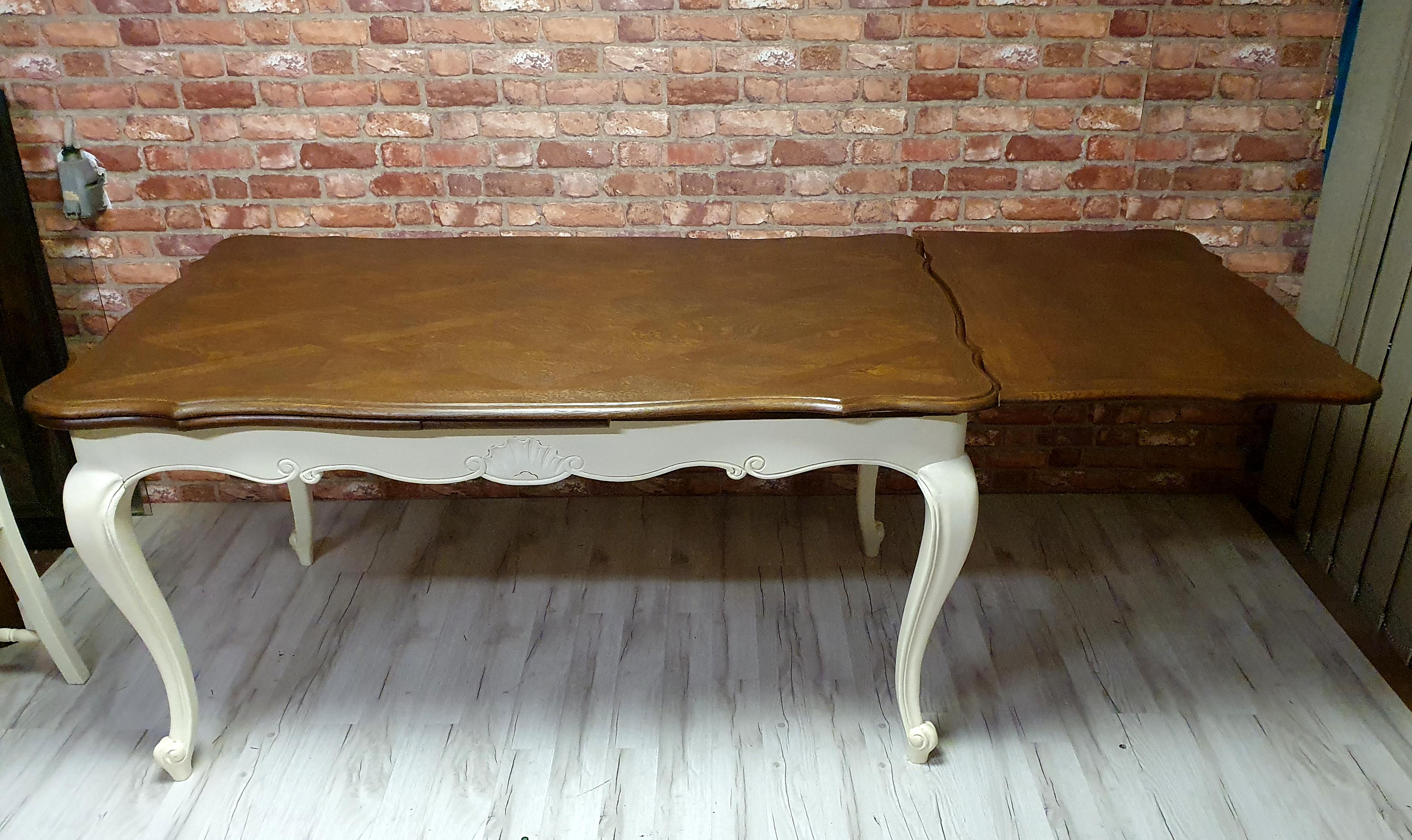 Folding oak table provence style