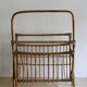 1960s Czechoslovak Rattan Magazine Rack with Tall Handle
