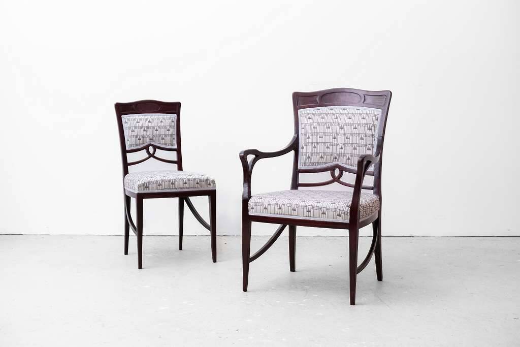 2 chaises Art Nouveau originales vers 1900/1905