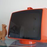 Vintage orange Prince portable TV