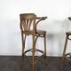 Pair of curved wooden bistro bar stools