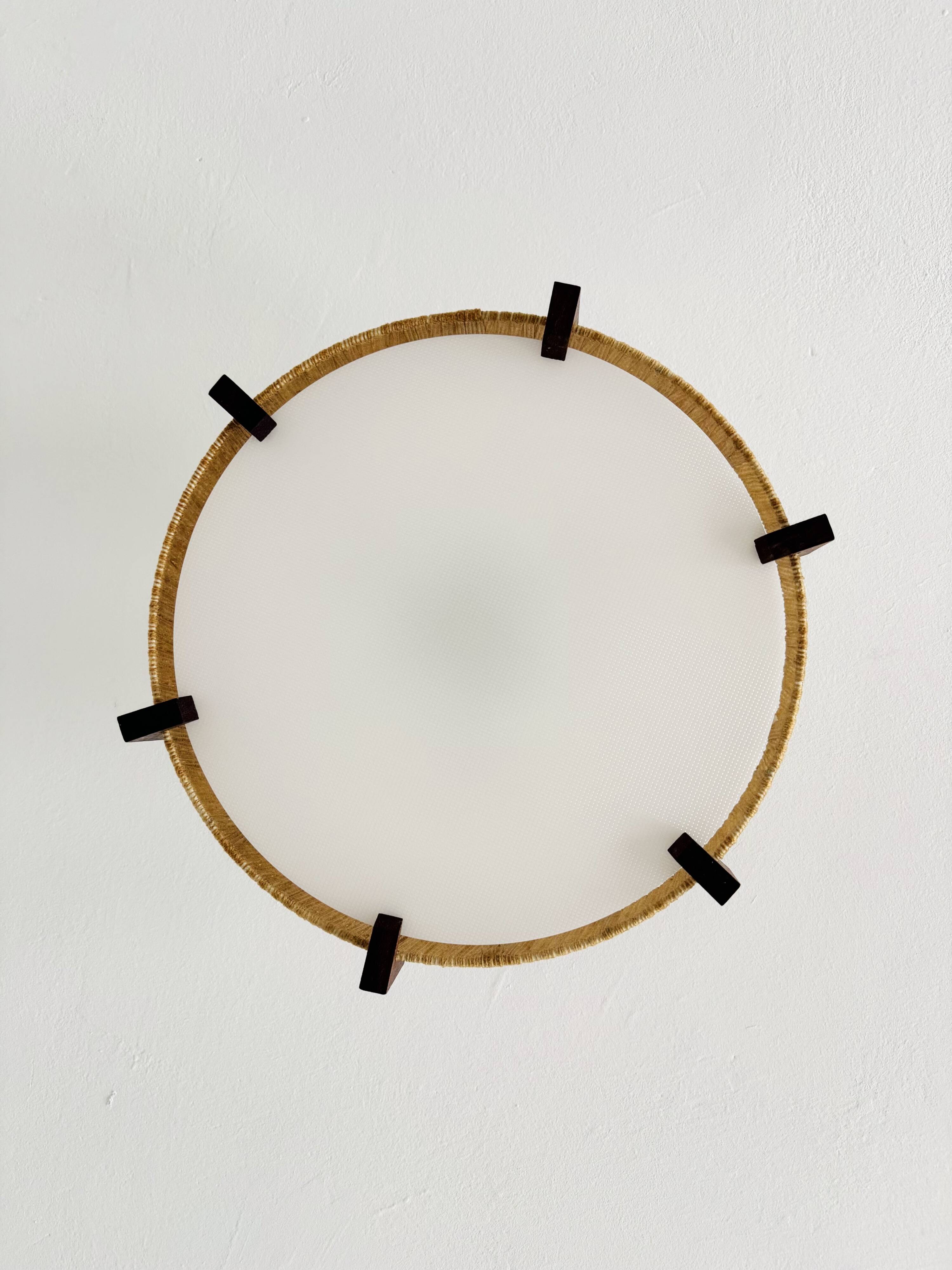 Japan Style Sisal and Teak Pendant Lamp by Temde
