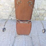 Side table / formica vintage yellow and black TV stand