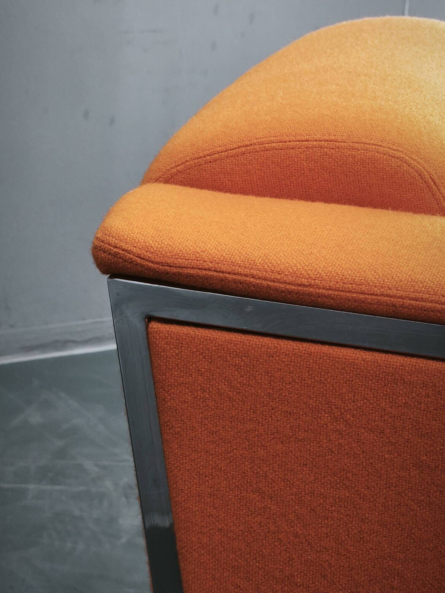 Enrico Franzolini Steel 2000 Orange Armchair for Moroso, Italy