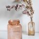 Vintage pink glass grocery jar