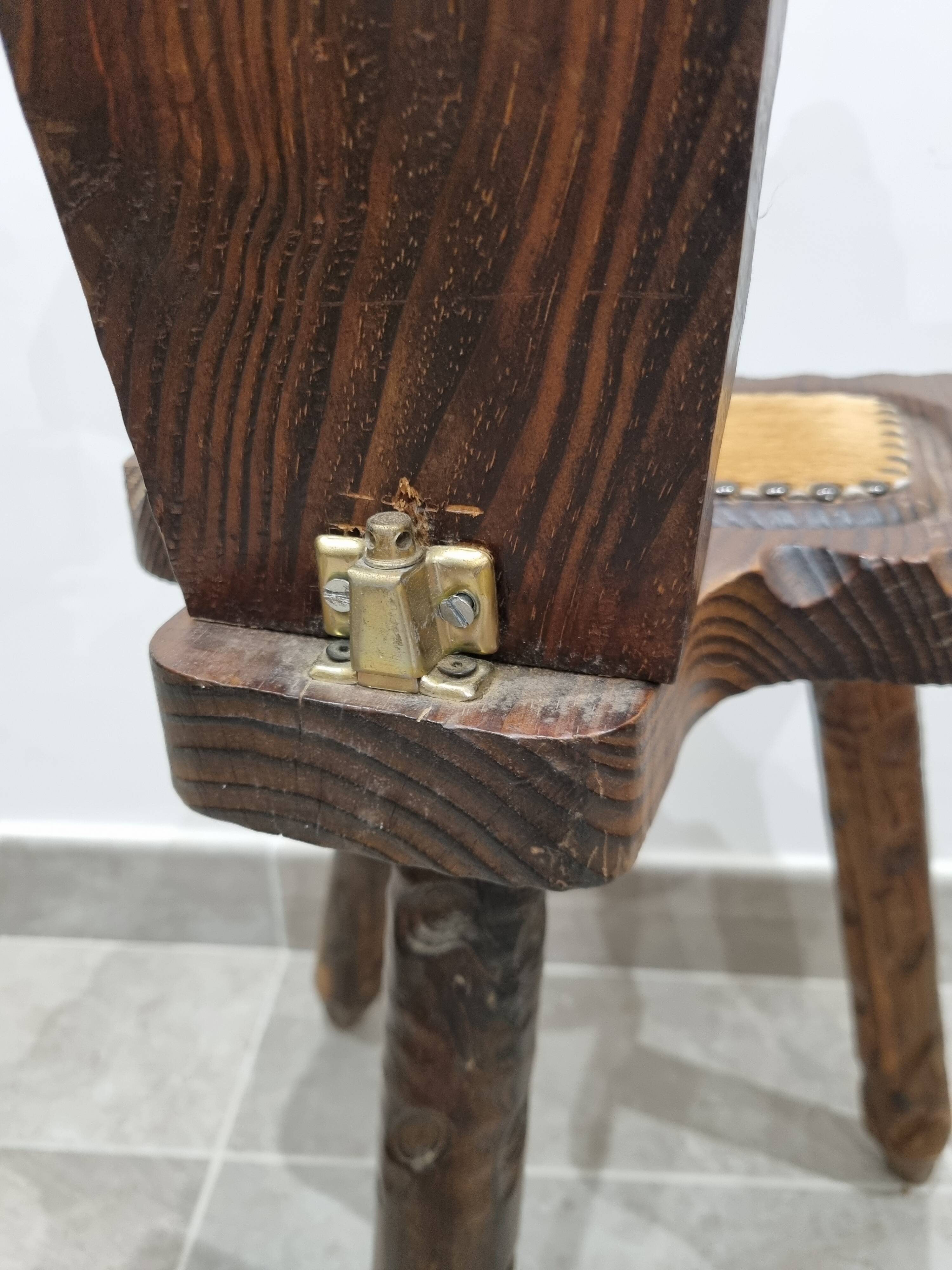 Folk art tripod chair