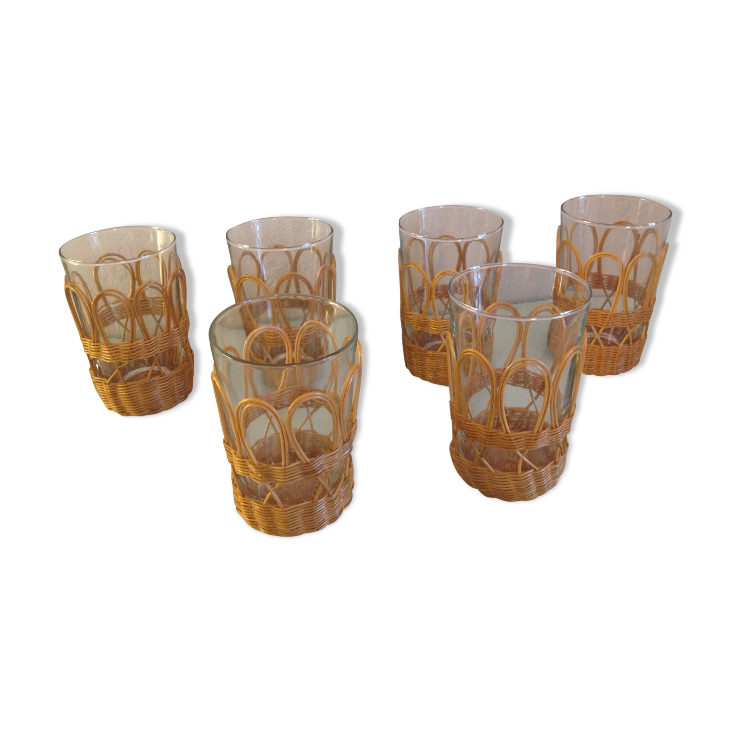 Ensemble de 6 anciens verres à eau