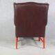 English Georgian Style Brown Leather Wingback Armchair