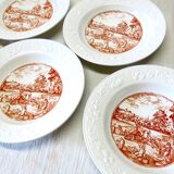 6 vintage white Augusty porcelain soup plates in very good condition.