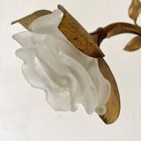 Vintage Italian wall lamp in gilded metal and glass paste