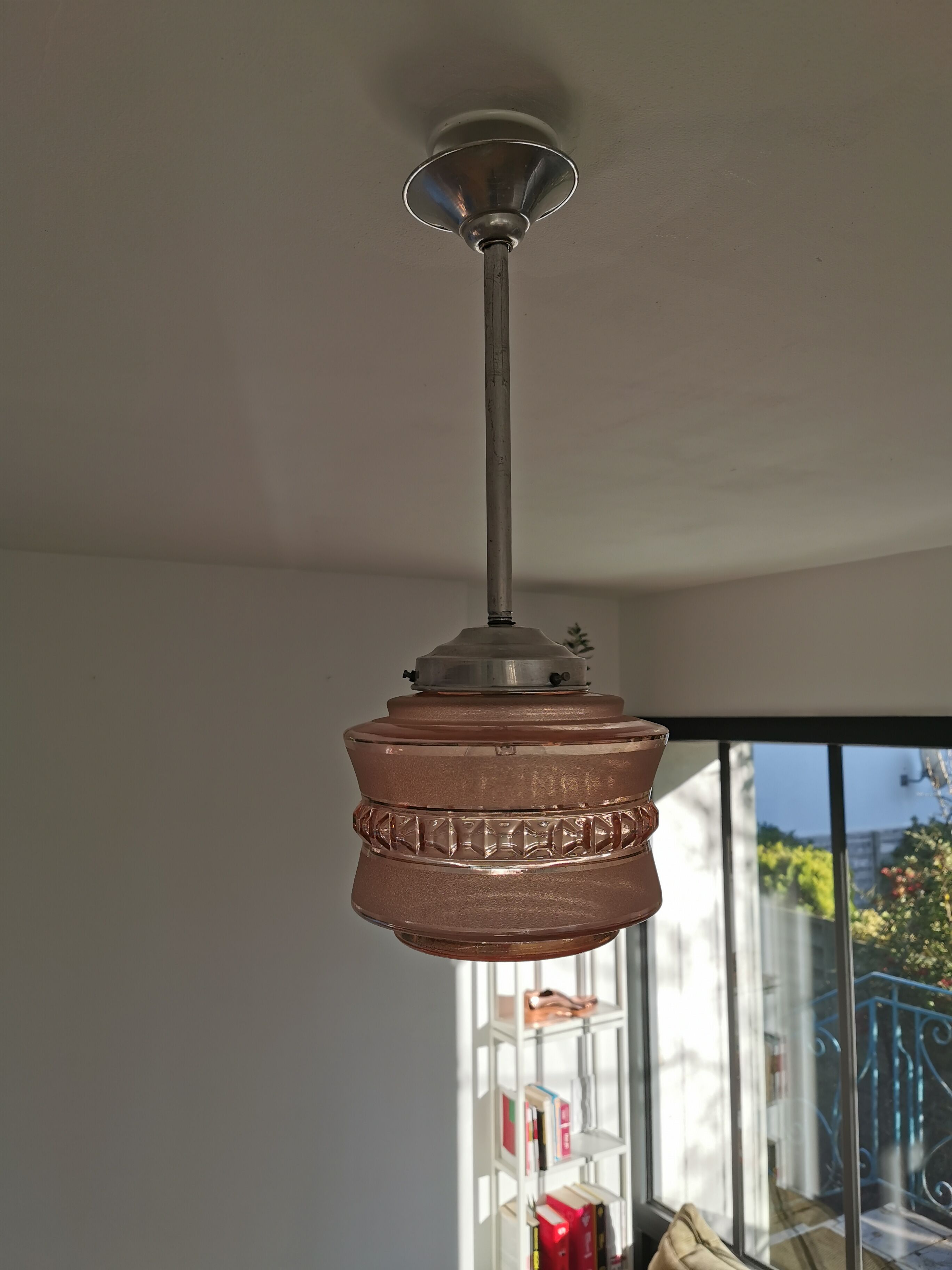 Vintage glass globe pendant lamp