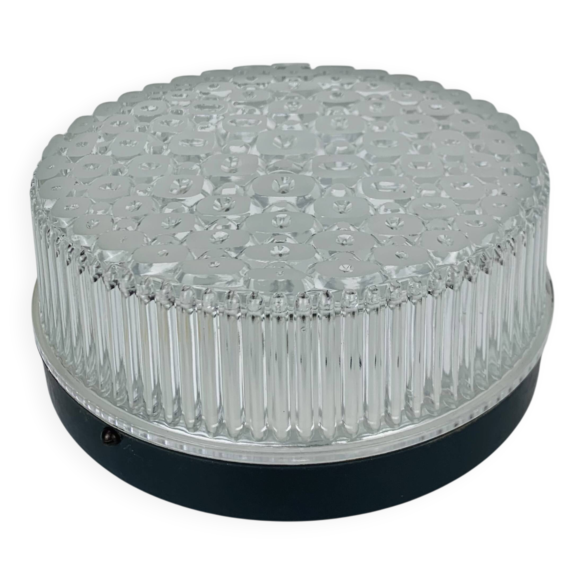Round molded glass wall light from the 50s, ceiling light