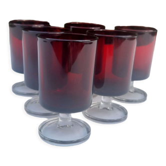 6 verres rouges