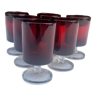 6 verres rouges