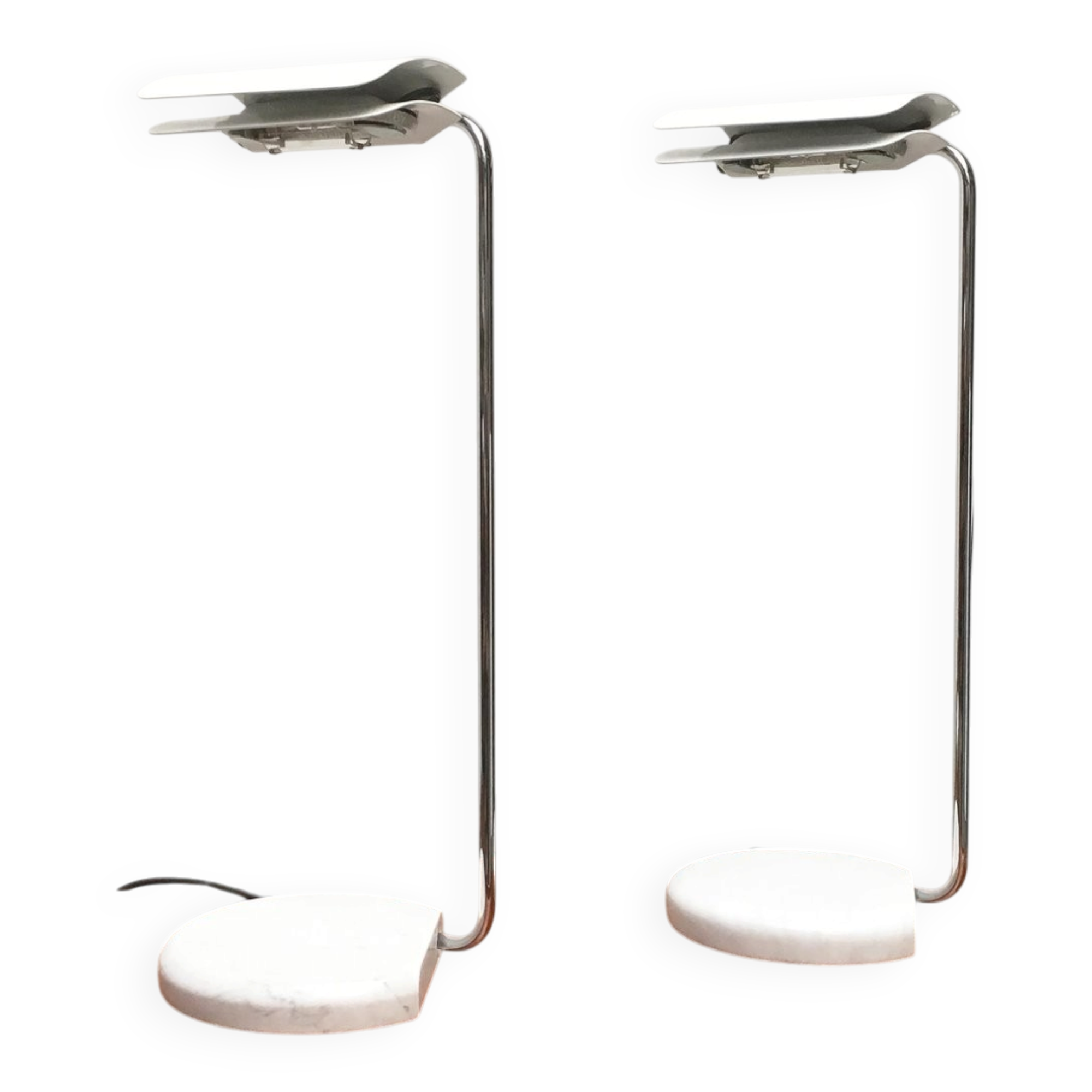 Vintage italian table lamps tegola by bruno gecchelin for blu italia, set of 2