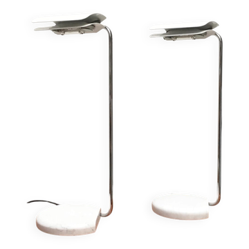 Lampes de table vintage italiennes tegola par bruno gecchelin pour blu italia, lot de 2