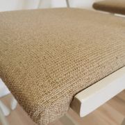 Set of 4 Vintage Wooden Folding Lounge Chairs: Beige Fabric, STOL Kamnik 1970