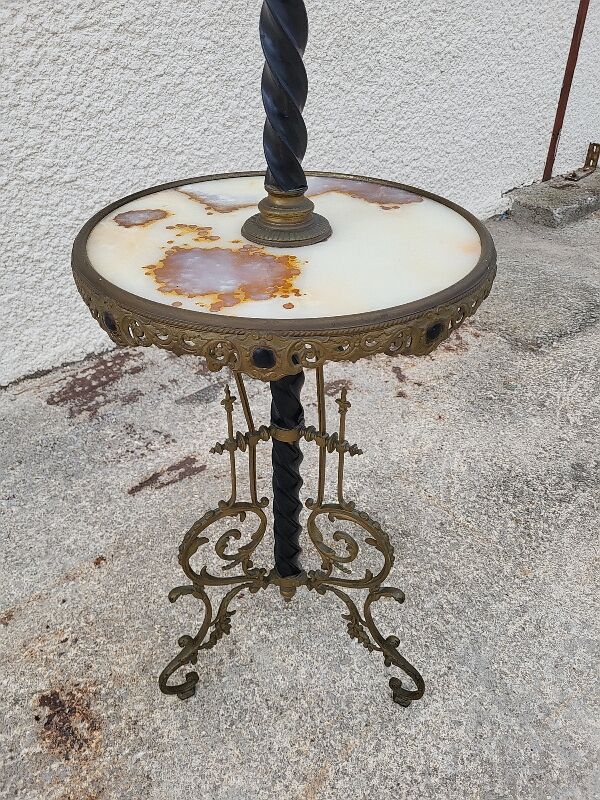 Napoleon III floor lamp in bronze metal and marble