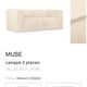 Beige corduroy two-seater sofa