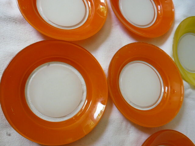 7 assiettes creuses verre Duralex