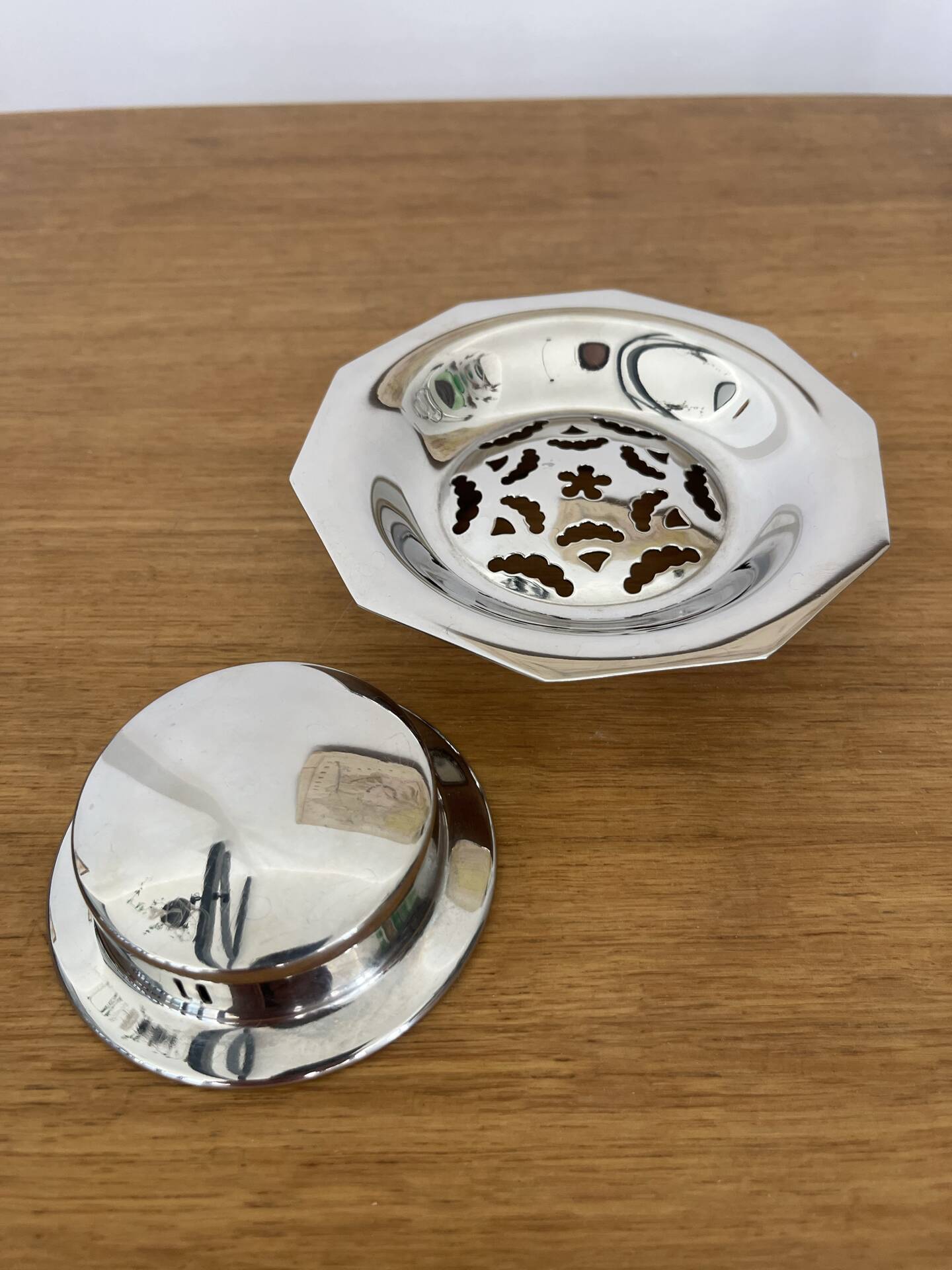 Vintage stainless steel butter dish