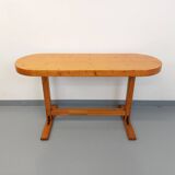 Oval table / vintage pine console from the 60s 70s