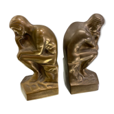 Art Deco bookends pair from Rodin's The Thinker