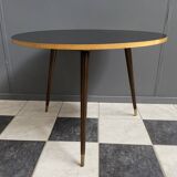 Black formica round coffee table 1960s