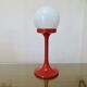Tulip foot lamp, 1970, red lacquered aluminium and opaline