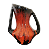 Vase rouge et noir Vallauris