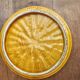 Vallauris slipware dish with woven basket decoration